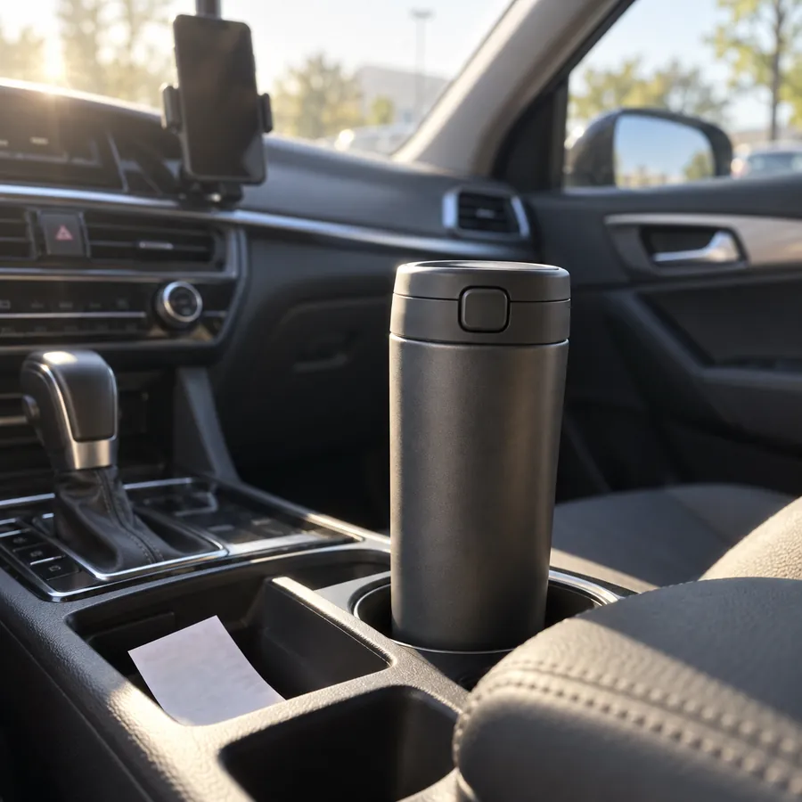 Taza Coche 450 con botón, Grafito